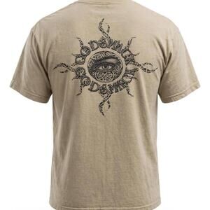 Vintage 90s Godsmack Tribal Sun Eye T-Shirt XL Beige Murina Tag Made in USA Y2K